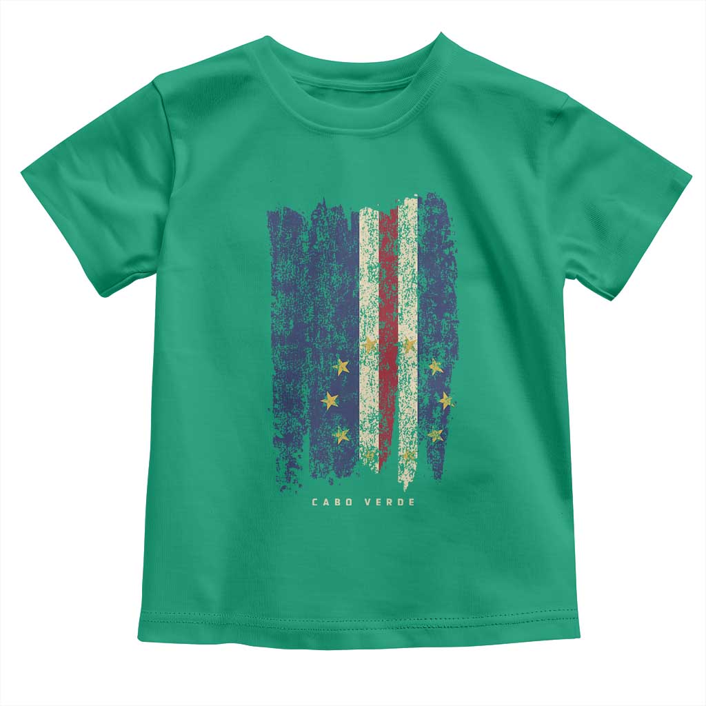 Cape Verde Vertical Brush Stroke Flag Graphic Toddler T Shirt Cabo Verde National Pride Artistic Gift
