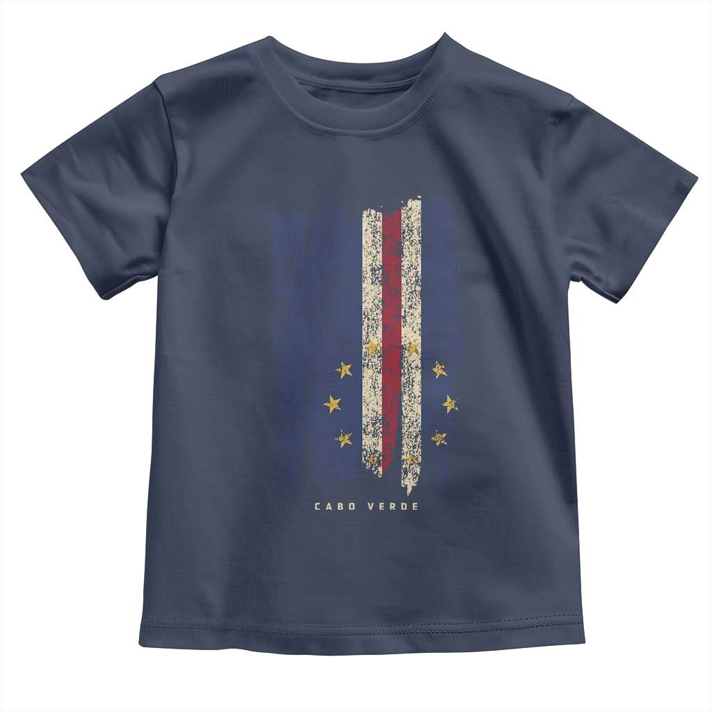 Cape Verde Vertical Brush Stroke Flag Graphic Toddler T Shirt Cabo Verde National Pride Artistic Gift