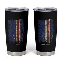 Cape Verde Vertical Brush Stroke Flag Graphic Tumbler Cup Cabo Verde National Pride Artistic Gift