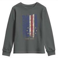 Cape Verde Vertical Brush Stroke Flag Graphic Youth Sweatshirt Cabo Verde National Pride Artistic Gift