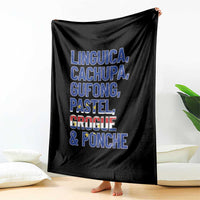 Cape Verde Traditional Food & Drinks List Throw Blanket Cabo Verdean Cachupa Grogue Heritage Gift