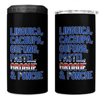 Cape Verde Traditional Food & Drinks List 4 in 1 Can Cooler Tumbler Cabo Verdean Cachupa Grogue Heritage Gift