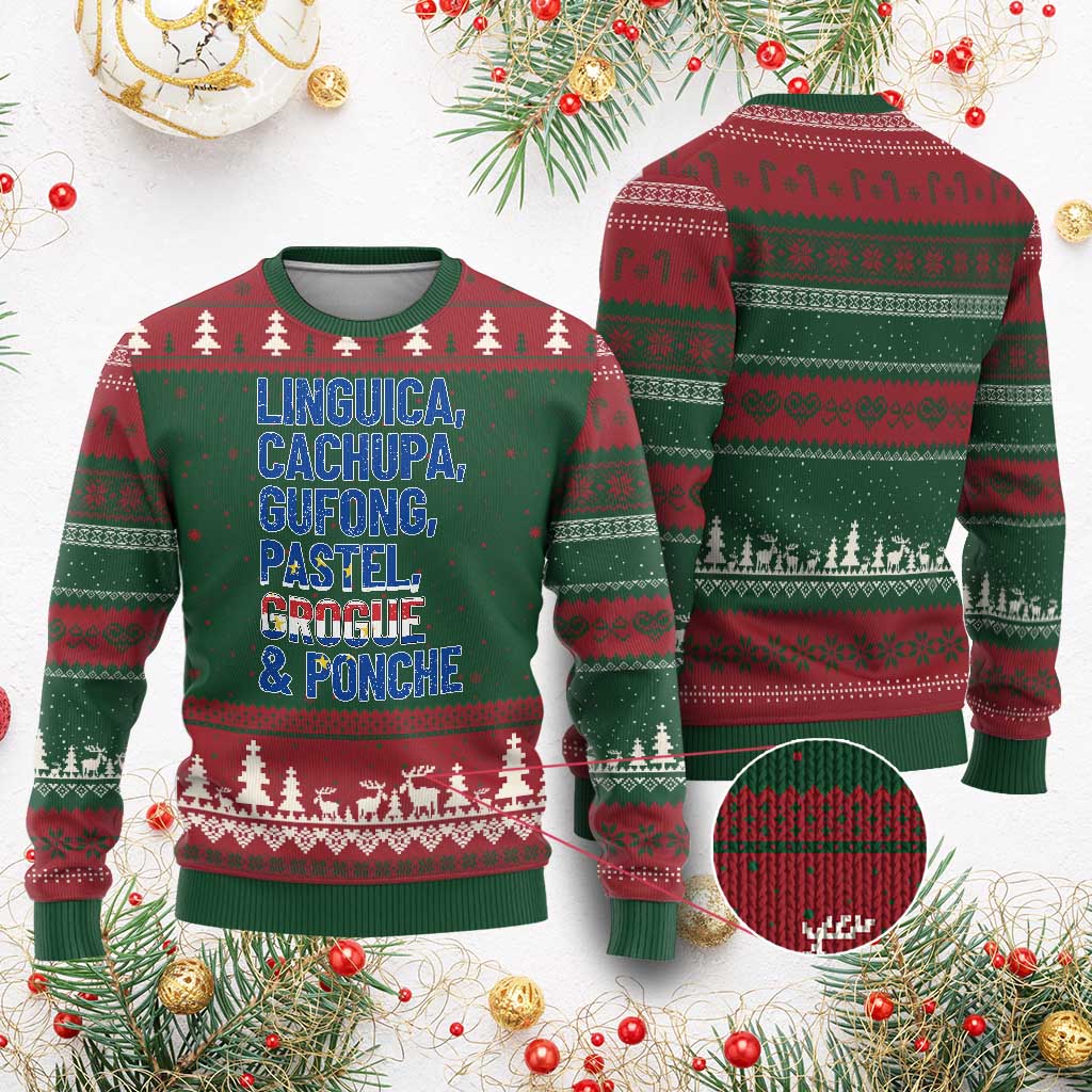 Cape Verde Traditional Food & Drinks List Ugly Christmas Sweater Cabo Verdean Cachupa Grogue Heritage Gift