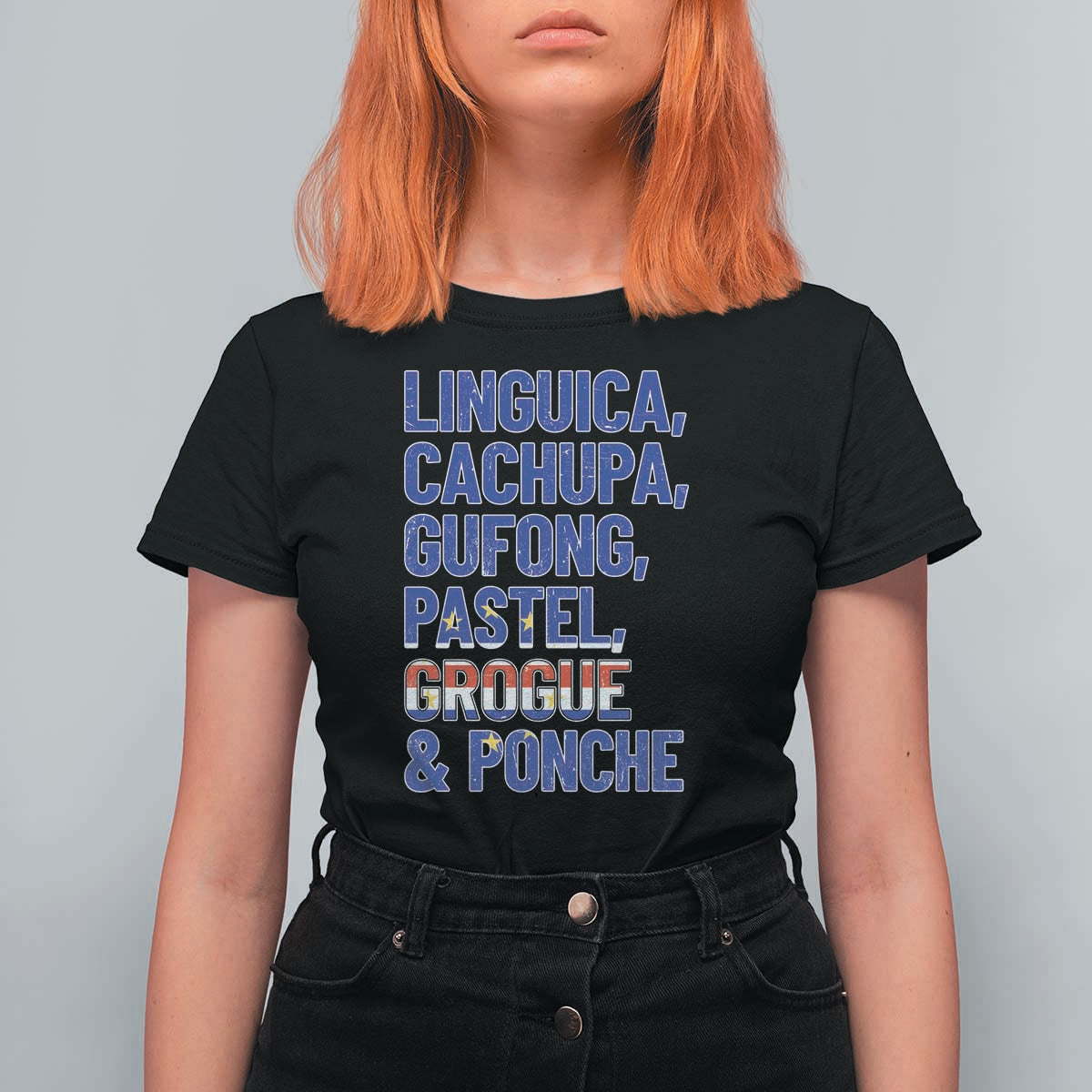 Cape Verde Traditional Food & Drinks List T Shirt For Women Cabo Verdean Cachupa Grogue Heritage Gift