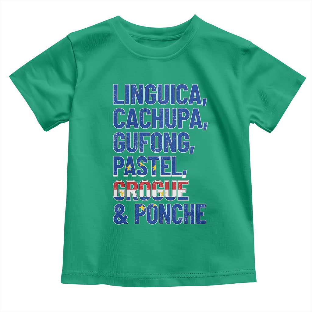 Cape Verde Traditional Food & Drinks List Toddler T Shirt Cabo Verdean Cachupa Grogue Heritage Gift
