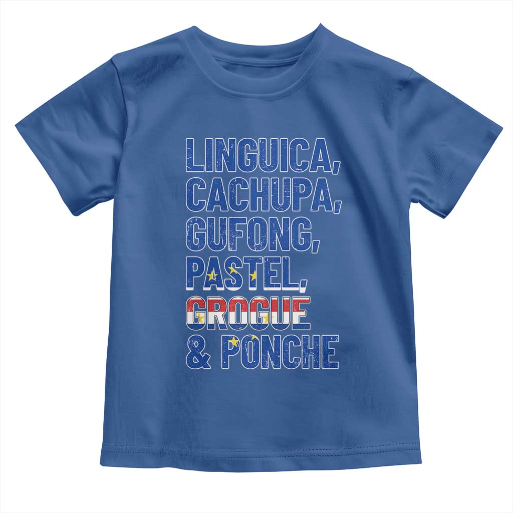 Cape Verde Traditional Food & Drinks List Toddler T Shirt Cabo Verdean Cachupa Grogue Heritage Gift
