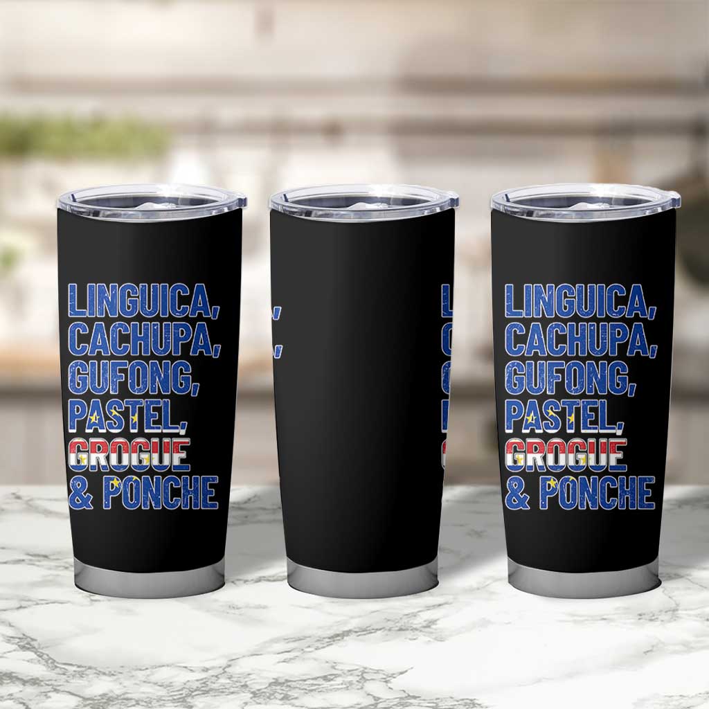 Cape Verde Traditional Food & Drinks List Tumbler Cup Cabo Verdean Cachupa Grogue Heritage Gift