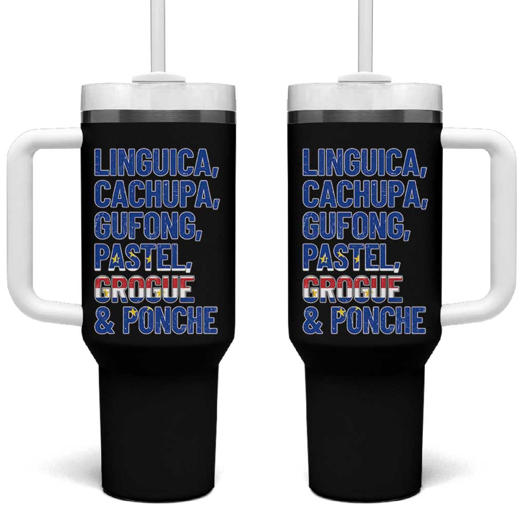Cape Verde Traditional Food & Drinks List Tumbler With Handle Cabo Verdean Cachupa Grogue Heritage Gift