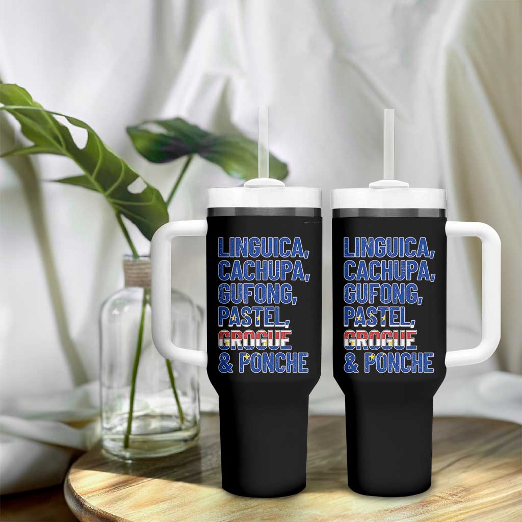 Cape Verde Traditional Food & Drinks List Tumbler With Handle Cabo Verdean Cachupa Grogue Heritage Gift