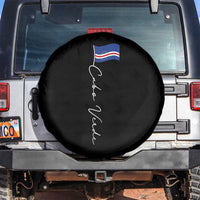 Cabo Verde Elegant Script Flag Graphic Spare Tire Cover Cape Verde Minimalist Cursive National Pride Gift