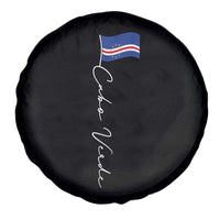 Cabo Verde Elegant Script Flag Graphic Spare Tire Cover Cape Verde Minimalist Cursive National Pride Gift