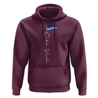 Cabo Verde Elegant Script Flag Graphic Hoodie Cape Verde Minimalist Cursive National Pride Gift