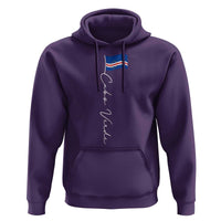 Cabo Verde Elegant Script Flag Graphic Hoodie Cape Verde Minimalist Cursive National Pride Gift