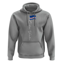 Cabo Verde Elegant Script Flag Graphic Hoodie Cape Verde Minimalist Cursive National Pride Gift