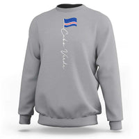 Cabo Verde Elegant Script Flag Graphic Sweatshirt Cape Verde Minimalist Cursive National Pride Gift