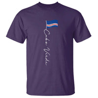 Cabo Verde Elegant Script Flag Graphic T Shirt Cape Verde Minimalist Cursive National Pride Gift