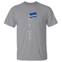 Cabo Verde Elegant Script Flag Graphic T Shirt Cape Verde Minimalist Cursive National Pride Gift