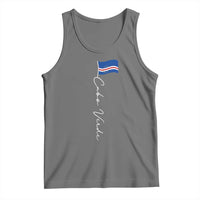 Cabo Verde Elegant Script Flag Graphic Tank Top Cape Verde Minimalist Cursive National Pride Gift