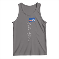 Cabo Verde Elegant Script Flag Graphic Tank Top Cape Verde Minimalist Cursive National Pride Gift