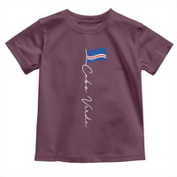 Cabo Verde Elegant Script Flag Graphic Toddler T Shirt Cape Verde Minimalist Cursive National Pride Gift