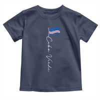 Cabo Verde Elegant Script Flag Graphic Toddler T Shirt Cape Verde Minimalist Cursive National Pride Gift
