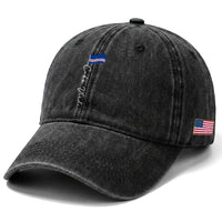 Cabo Verde Elegant Script Flag Graphic Washed Cotton Baseball Cap Cape Verde Minimalist Cursive National Pride Gift