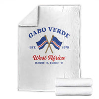 Cabo Verde West Africa Crossed Flags Throw Blanket Cape Verde Est 1975 Retro National Pride