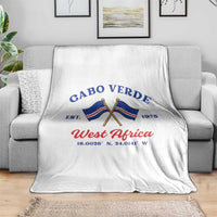 Cabo Verde West Africa Crossed Flags Throw Blanket Cape Verde Est 1975 Retro National Pride