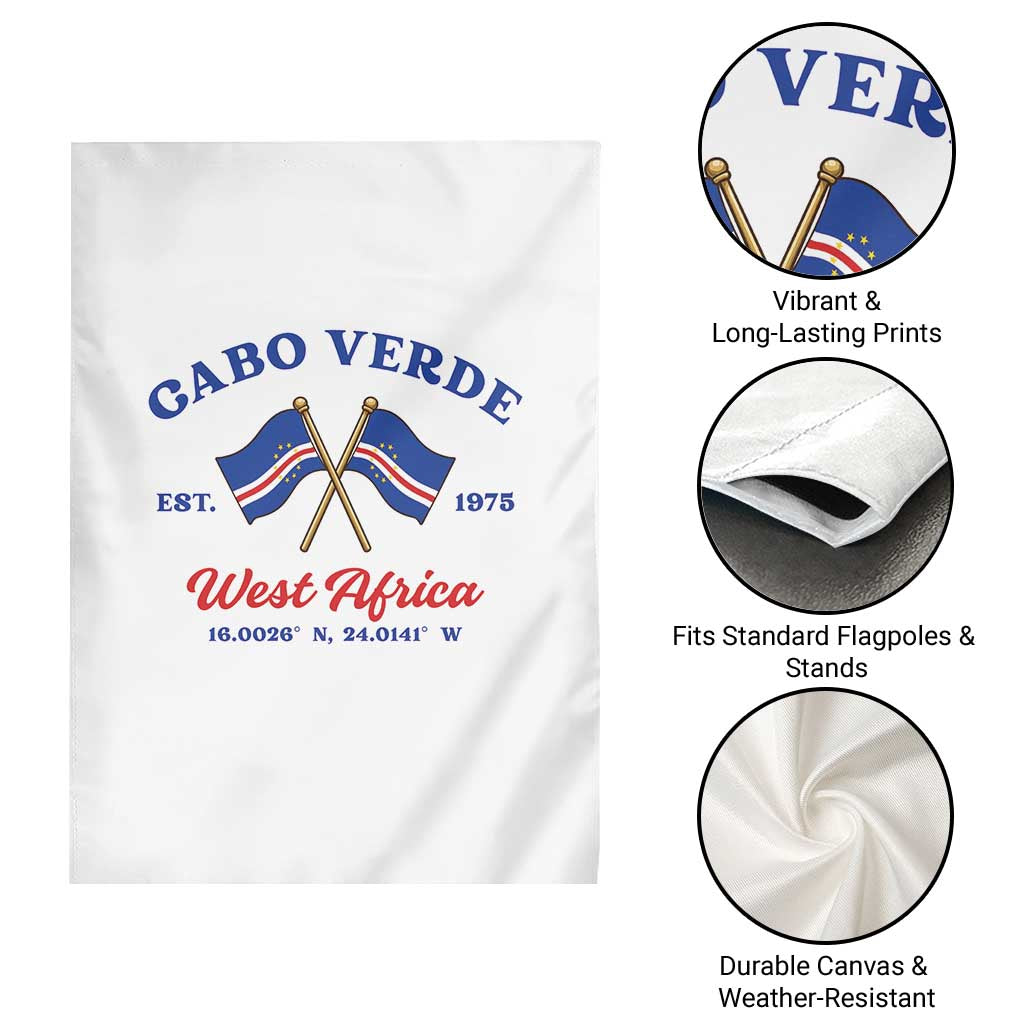 Cabo Verde West Africa Crossed Flags Garden Flag Cape Verde Est 1975 Retro National Pride
