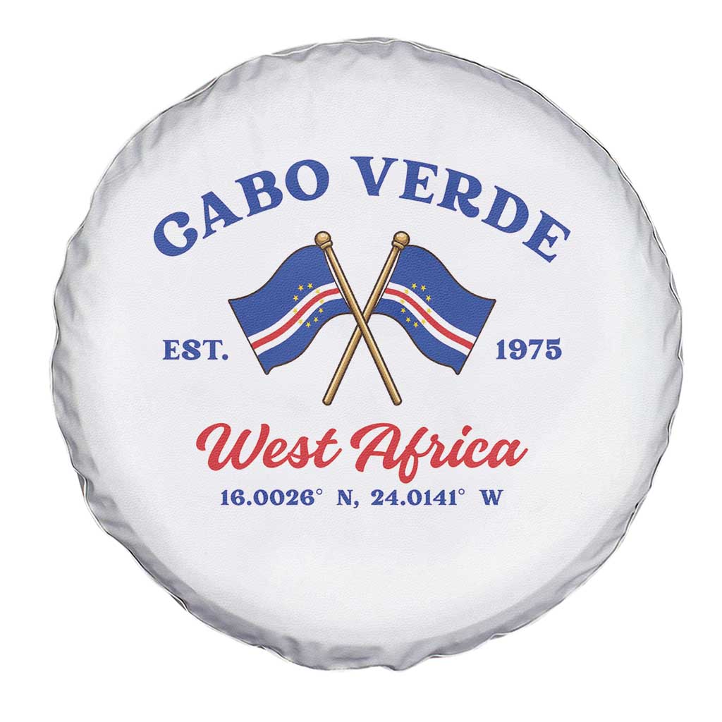 Cabo Verde West Africa Crossed Flags Spare Tire Cover Cape Verde Est 1975 Retro National Pride