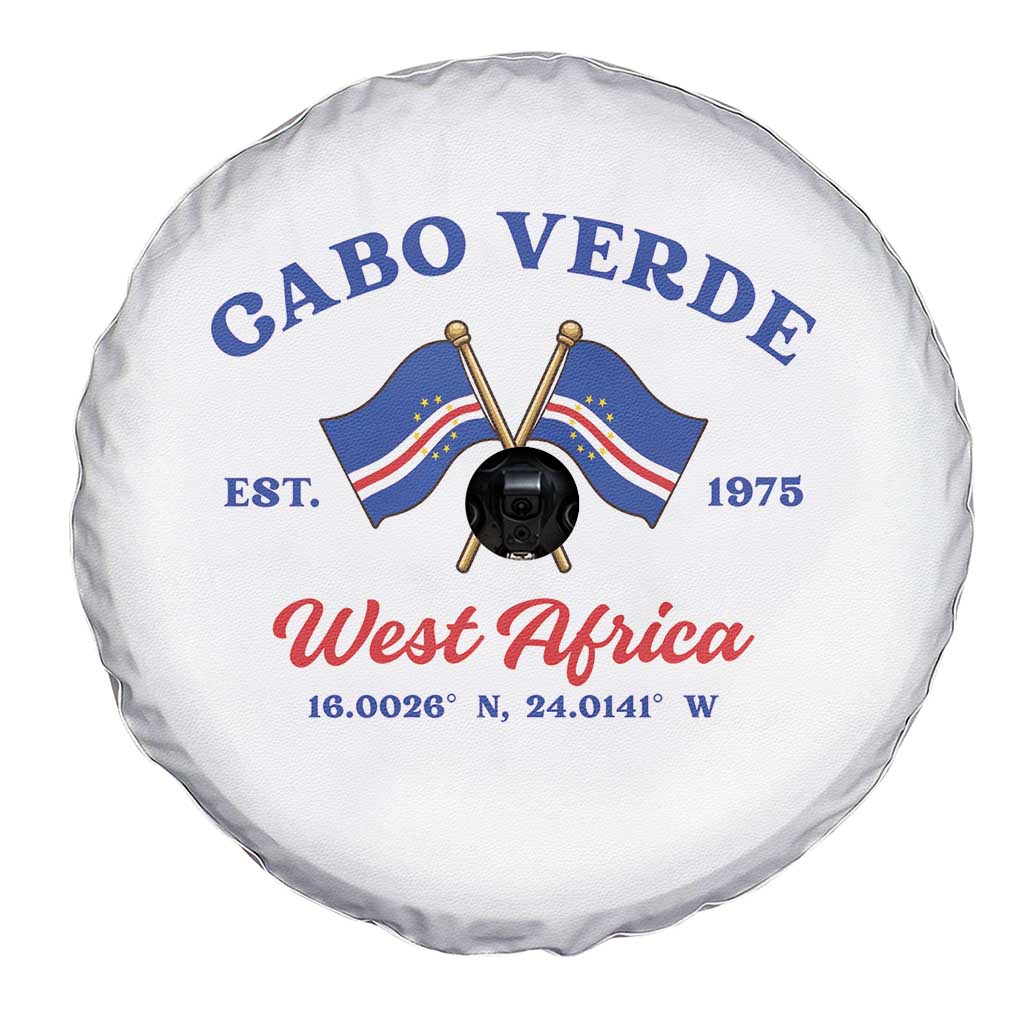 Cabo Verde West Africa Crossed Flags Spare Tire Cover Cape Verde Est 1975 Retro National Pride