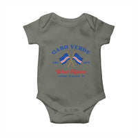 Cabo Verde West Africa Crossed Flags Baby Onesie Cape Verde Est 1975 Retro National Pride