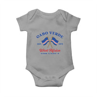 Cabo Verde West Africa Crossed Flags Baby Onesie Cape Verde Est 1975 Retro National Pride