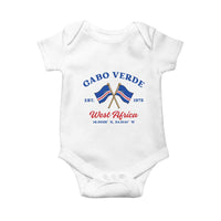 Cabo Verde West Africa Crossed Flags Baby Onesie Cape Verde Est 1975 Retro National Pride