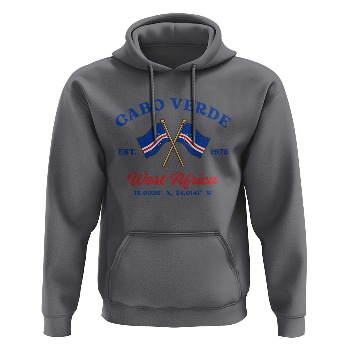Cabo Verde West Africa Crossed Flags Hoodie Cape Verde Est 1975 Retro National Pride