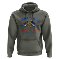 Cabo Verde West Africa Crossed Flags Hoodie Cape Verde Est 1975 Retro National Pride