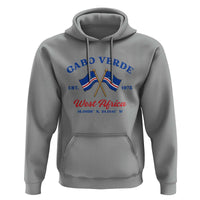 Cabo Verde West Africa Crossed Flags Hoodie Cape Verde Est 1975 Retro National Pride