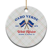Cabo Verde West Africa Crossed Flags Ceramic Ornament Cape Verde Est 1975 Retro National Pride