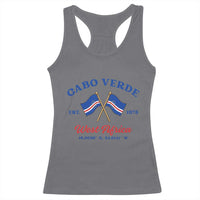 Cabo Verde West Africa Crossed Flags Racerback Tank Top Cape Verde Est 1975 Retro National Pride