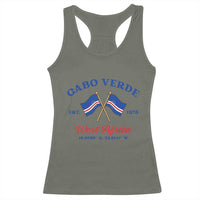 Cabo Verde West Africa Crossed Flags Racerback Tank Top Cape Verde Est 1975 Retro National Pride