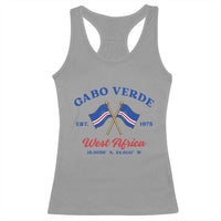 Cabo Verde West Africa Crossed Flags Racerback Tank Top Cape Verde Est 1975 Retro National Pride