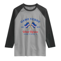 Cabo Verde West Africa Crossed Flags Raglan Shirt Cape Verde Est 1975 Retro National Pride