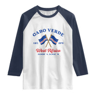 Cabo Verde West Africa Crossed Flags Raglan Shirt Cape Verde Est 1975 Retro National Pride
