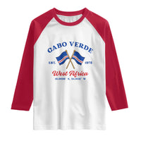 Cabo Verde West Africa Crossed Flags Raglan Shirt Cape Verde Est 1975 Retro National Pride