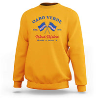 Cabo Verde West Africa Crossed Flags Sweatshirt Cape Verde Est 1975 Retro National Pride