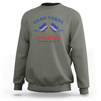 Cabo Verde West Africa Crossed Flags Sweatshirt Cape Verde Est 1975 Retro National Pride