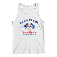 Cabo Verde West Africa Crossed Flags Tank Top Cape Verde Est 1975 Retro National Pride
