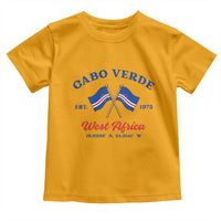 Cabo Verde West Africa Crossed Flags Toddler T Shirt Cape Verde Est 1975 Retro National Pride