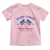 Cabo Verde West Africa Crossed Flags Toddler T Shirt Cape Verde Est 1975 Retro National Pride