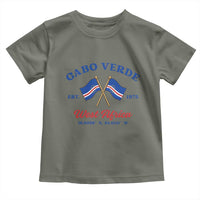 Cabo Verde West Africa Crossed Flags Toddler T Shirt Cape Verde Est 1975 Retro National Pride